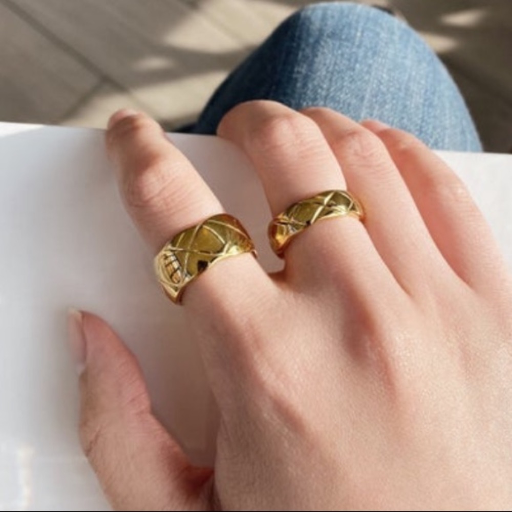 14K Minimalist Gold Wide Band Ring